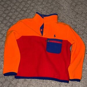 Ralph Lauren Bright Orange Fleece with Blue Accents